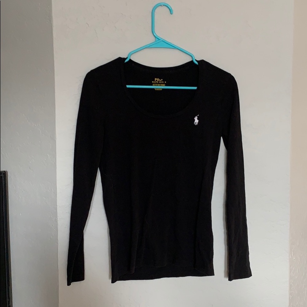 XS Black Polo Long-sleeve T